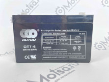 Аккумулятор герметичный 6В 7Aч OUTDO OT7-6 (аналог DT607)(151x35x94mm)(электромашинки)
