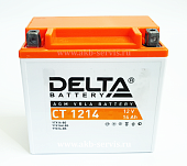 Аккумулятор 12В14Ач DELTA CT1214 (YTX14-BS) (кислотный, герметичный) (прямая полярн) (150*86*148мм)