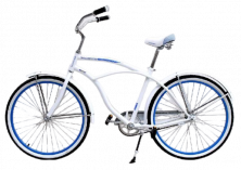 Велосипед 26 РЕТРО BKM-9911 рама сталь,  тормоз ножной,  широкое седло,  стальн крыльяБелый