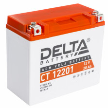 Аккумулятор 12В20Ач DELTA CT12201 (YTX20L-BS) (кислотн, герметичный) (обратн полярн) (175*86*155мм)