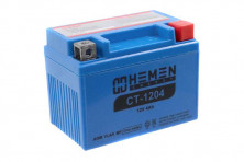 Аккумулятор 12В 4Ач HEMEN ENERGY CT1204 (UTX4L-BS(MF))(кислотный,герметичный) (обр.полярн) (113*70*85мм)