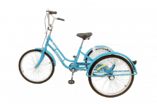 Велосипед 24 HEMEN трицикл, aлюмобод, стaльнaя рaмa 15, ободтормоз, корззaдняя, 6скСИНИЙ