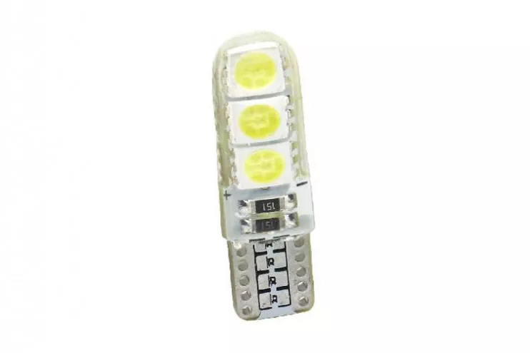 Лампа 12 В T10 6 светодиодов 5050 Crystal White