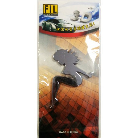 Наклейка объёмная Сидящая девушка 8x10