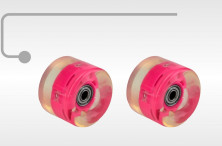 Колеса для скейтбордов 60*45мм (PU, цвета: синий, розовый, оранжевый, зеленый) (пара)