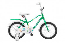 Велосипед 16 СТЕЛС wind стальной обод,  рама 11,  багажник,  доп колеса зеленый