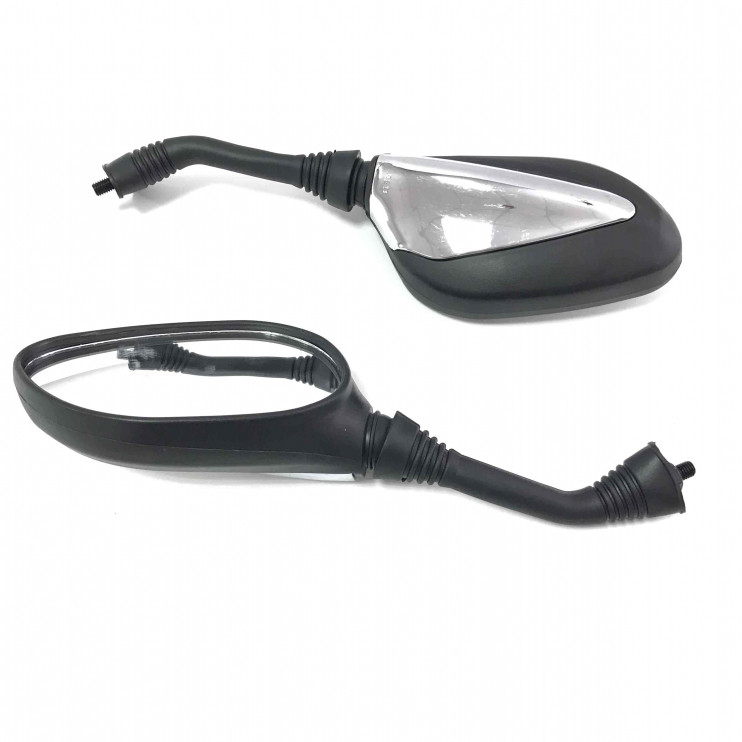 Зеркала 118 пластик черные с хромовой вставкой d8