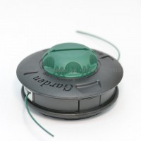 Косильная головка GARDEN (гайка М10*1,25 левая) с пластик. кнопкой (зеленой) (DL-1215)