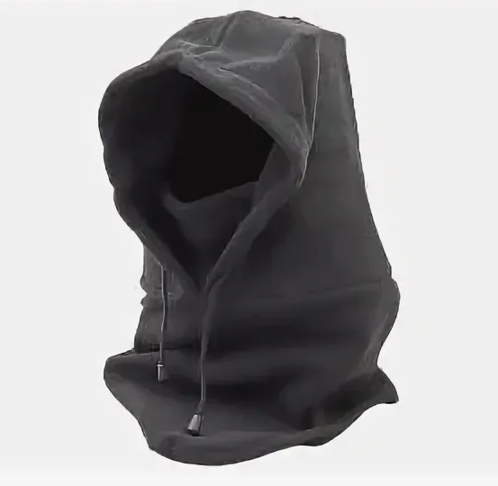 Балаклава черная с защитой лица теплая TT-DT флис