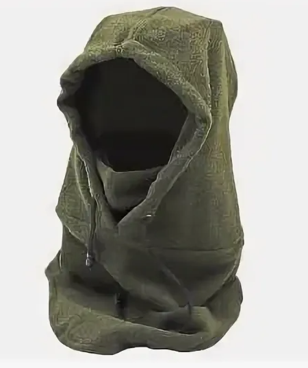 Балаклава зеленая с защитой лица теплая TT-DT флис
