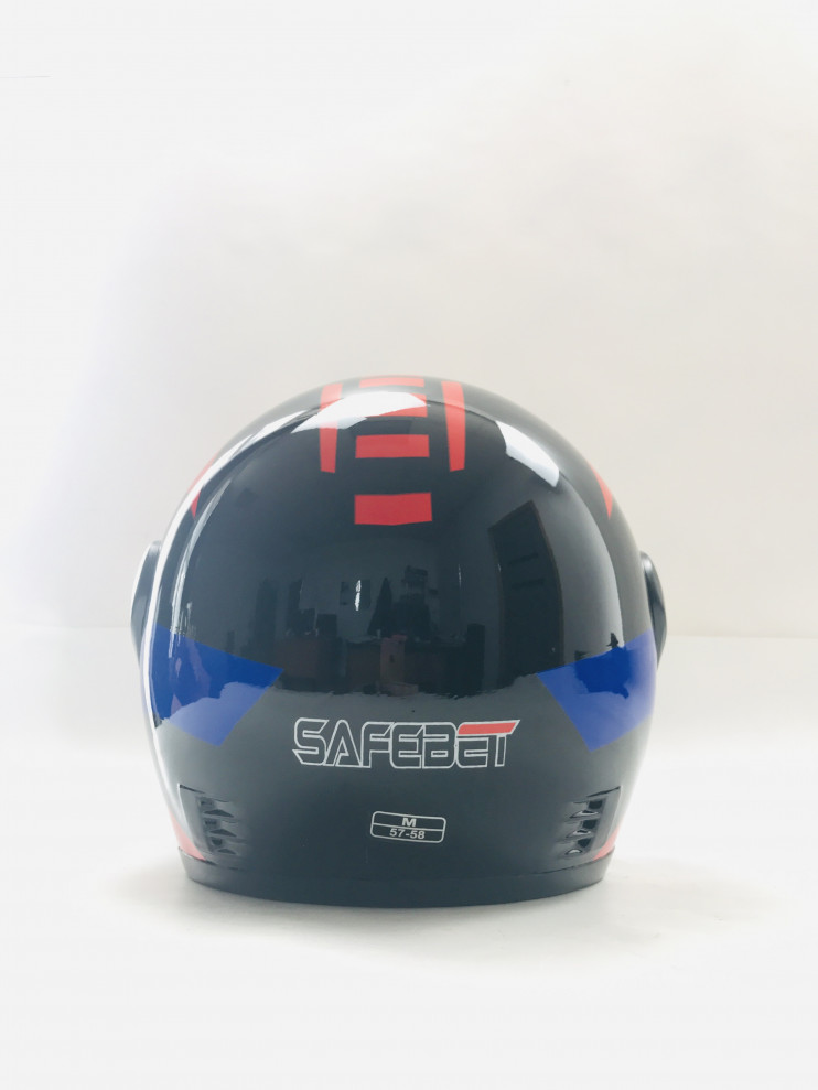 Шлем Safebet HF-109 чёрно-сине-красный Q161 S-XXL интеграл