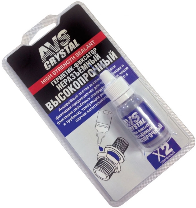 Герметик-фиксатор (анаэробный)высокопрочный 6мл.(синий) AVS AVK-133