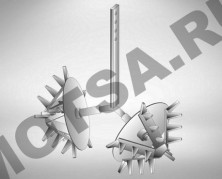 Рыхлитель однорядный Ёж без сцепки мотоблок Каскад, Ока, Луч, Нева, Целина и др. (320*560*605)