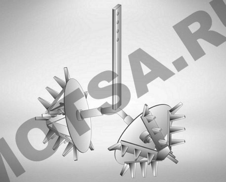 Рыхлитель однорядный Ёж без сцепки мотоблок Каскад, Ока, Луч, Нева, Целина и др. (320*560*605)