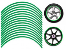 Наклейки на обод колеса (светоотражающие, на 2 колеса) зелёные 10