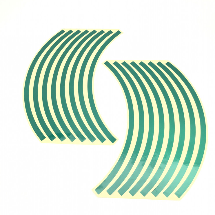 Наклейки обода на 2 колеса зелёные 12