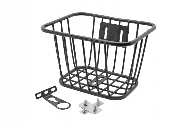 Корзина детского велосипеда металлическая чёрная 25х15х18см
