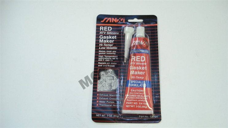 Герметик-прокладка (85гр) высокотемпературный до +343°С, силикон (красный)