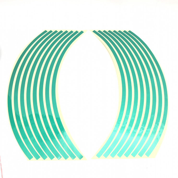 Наклейки обода на 2 колеса зелёные 13