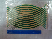 Наклейки обода на 2 колеса зелёные 16