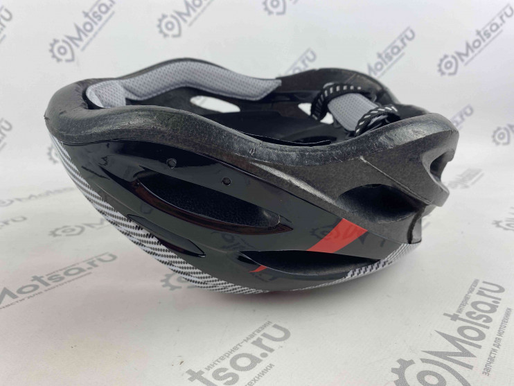 Шлем Вело 23 отверстия  красный-серый M-L 58-62см