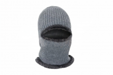 Балаклава с мехом зимняя серая