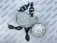 Фары светодиодные, круглые, c кронштейнами, диаметр 67мм,12V,9 LED SMD 5050,2 W каждая лампа (ПАРА)