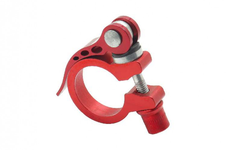 Зажим подседельный с эксцентриком 31.8 мм красный