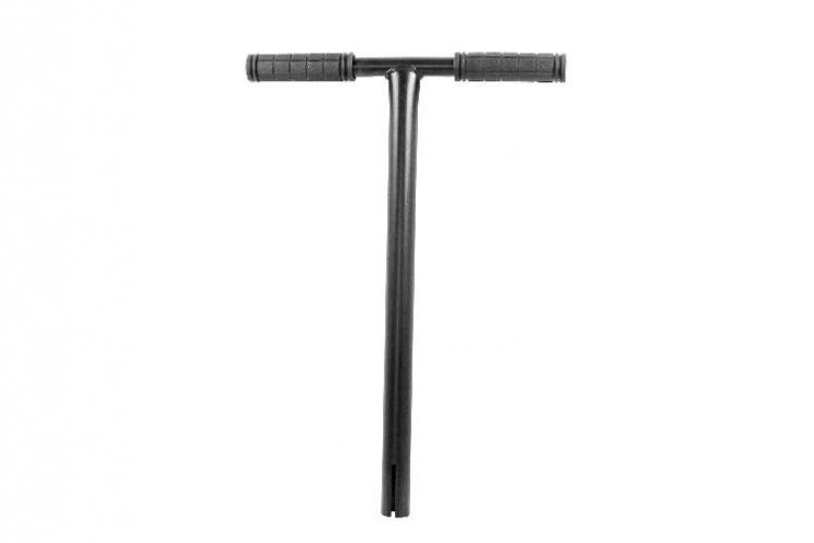 Руль вело алюминиевый прямой черный с грипперами