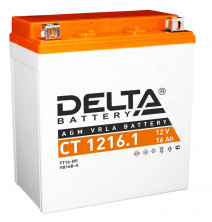 Аккумулятор 12В16Ач DELTA CT1216.1 (YTX16-BS) (кислотн, герметичный) (прямая полярн) (151*88*164мм)