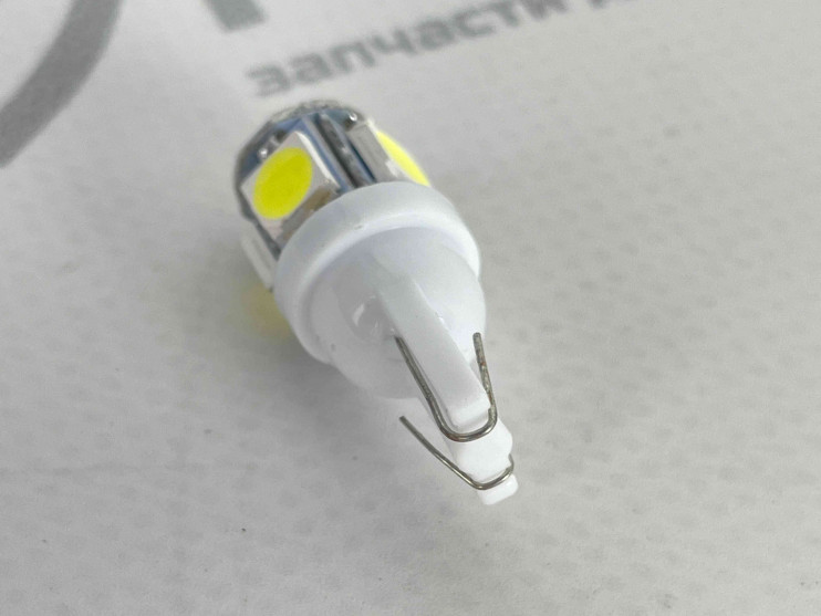 Лампа 12 В 5 светодиодов T10 без цоколя 5050SMD