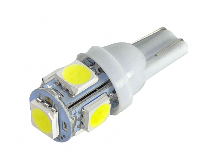 Лампа 12 В 5 светодиодов T10 без цоколя 5050SMD