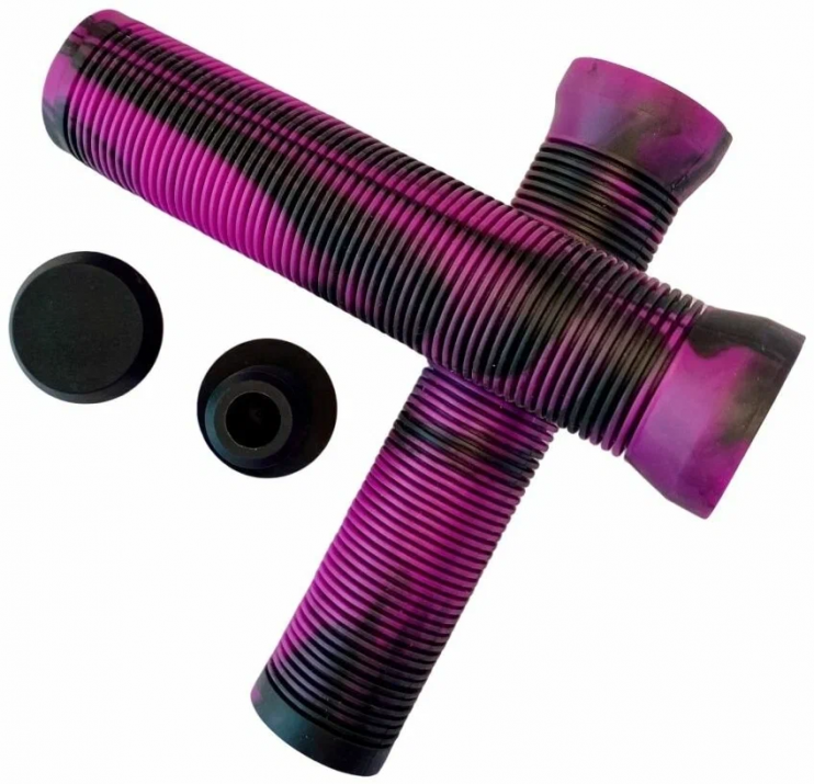Ручки руля Вело 145мм BMX цвет черный-сиреневый