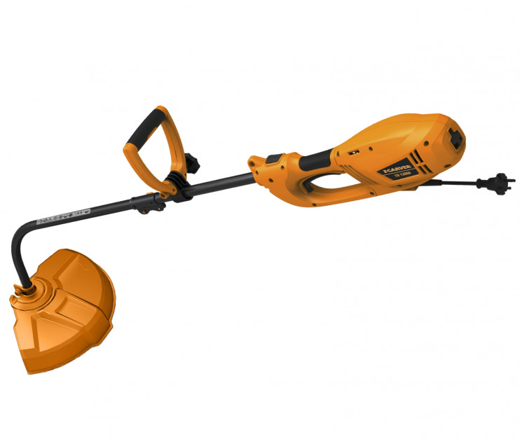 Электротриммер CARVER TR-1200S (1000Вт) (разъёмная изогнутая штанга, леска 2,0мм)