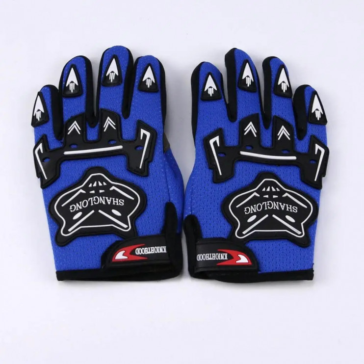 Перчатки с пальцами kntghlaood синие текстиль