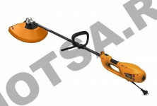 Электротриммер CARVER TR-1500S (1200Вт) (разъёмная прямая штанга, леска 2,4мм, нож 3-х лопастной)