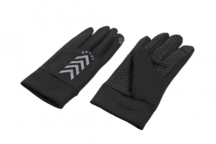 Перчатки утепленные SPORT серые полоски сенсорные флис M