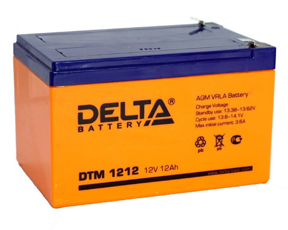 Аккумулятор герметичный 12В12Ач DELTA (Дельта) DTM1212 AGM ...