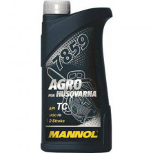 Масло 2T MANNOL AGRO for Husqvarna API TC JASO FB (1л) (синтетическое) СИНЕЕ 7859
