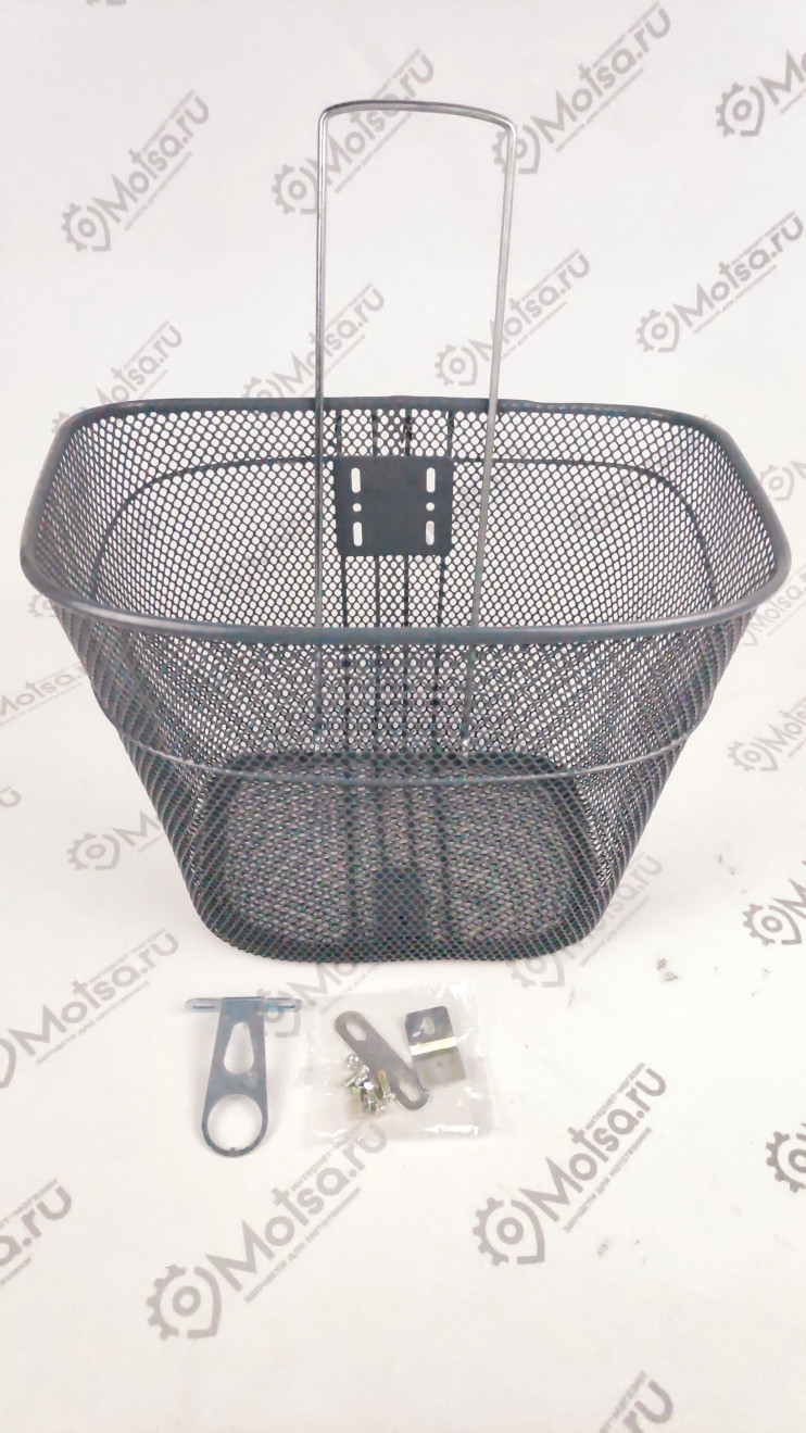 Корзина передняя с крепежом серая
