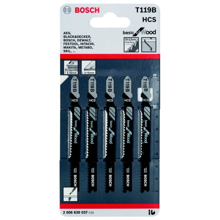 Набор пилок для лобзика Bosch T-119B