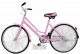 Велосипед 24 РЕТРО BKW-9918 рама сталь, тормоз ножной, широкое седло, стальн крылья Розовый