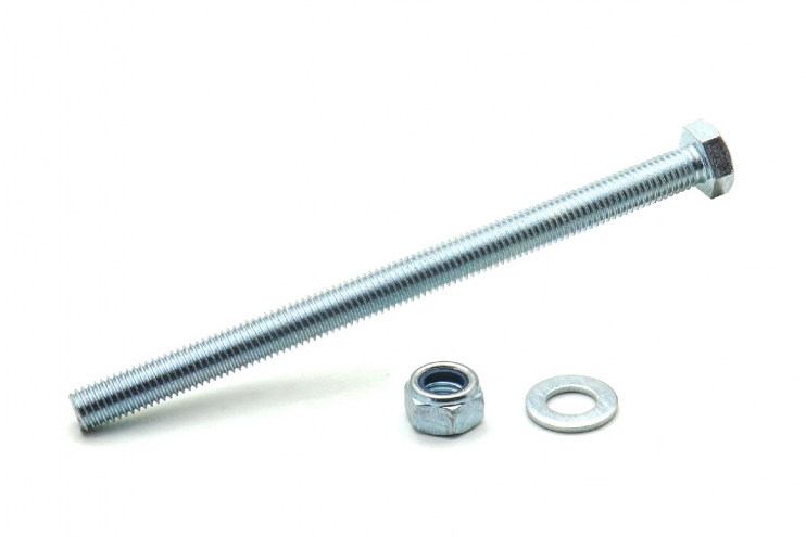 Ось колеса тачки садовой М12х180 мм с гайкой и шайбой