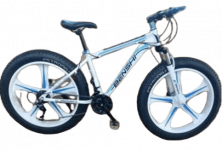 Велосипед 26 Fat BIKE BH-500 (УВЕЛИЧЕННЫЕ ПОКРЫШКИ (4) литые обода,диск торм,21ск) БЕЛ.-ГОЛ.