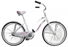 Велосипед 24 РЕТРО BKW-9918 рама сталь, тормоз ножной, широкое седло, стальн крылья Белый