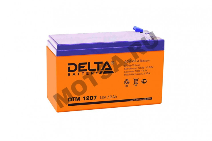 Аккумулятор герметичный 12В 7Ач DELTA DTM1207 AGM (электромашинки)