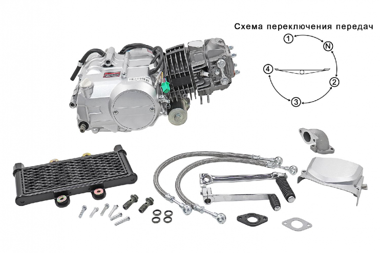 Двигатель 153FMI YX125 нижний эл.стартер.