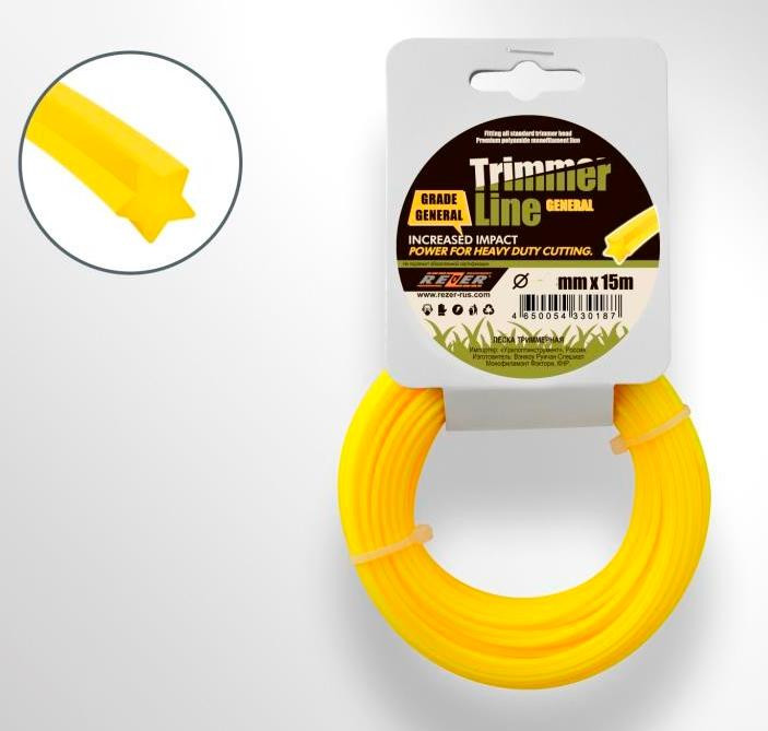 Леска триммерная (1,4*15м) TRIMMER LINE с картонной этикеткой (звезда)