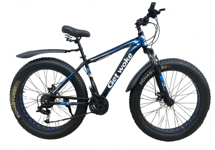 Велосипед 26 Fat BIKE GET WOKE L7-26 рама алюминий,  диск торм,  21ск ЖЕЛТО-СИНИЙ