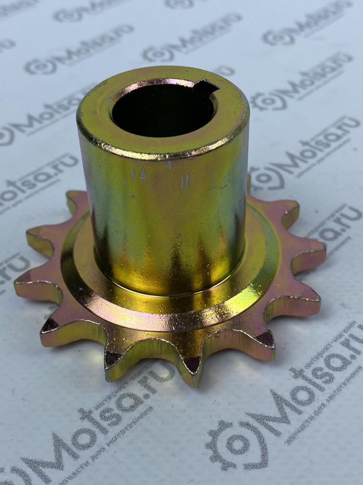 Звезда ведущая малая мотобуксировщик  Z13 d20мм шаг 15,875 шпонка 5мм цинк